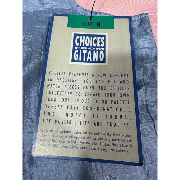 Vintage Choices From Gitano Sweatshirt Womens Medium Pink Colorblock 80s Retro - Picture 7 of 10